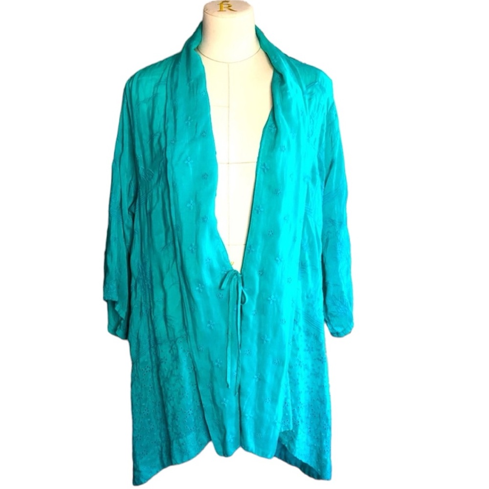 Johnny Was Meadow eyelet kimono jacket